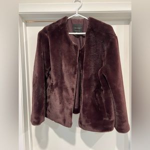 Deep purple fur coat